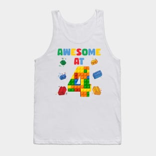 4 Year Old Building Blocks B-day Gift For Boys Kids Tank Top